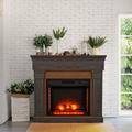 Symple Stuff Ahart 47.5" W Electric Fireplace, Wood in Gray | 41.8 H x 47.5 W x 10.8 D in | Wayfair B8CD452E56084372B3B1FF7F7DA28D80