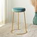 Everly Quinn 25" Counter Stool Upholstered/Metal in Green | 25 H x 17 W x 17 D in | Wayfair 4DB2CA29C11F4637B726DCFABE7C7622