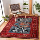 Blue/Red 48 x 0.59 in Indoor Area Rug - Union Rustic Ayla Oriental Area Rug Polypropylene | 48 W x 0.59 D in | Wayfair