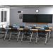 Inbox Zero Benigna 8 Person Training Meeting Seminar Tables w/ Modesty Panels & 8 Chairs Complete 12 pc Set Wood/Steel in Black/Brown/Gray | Wayfair