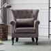 Wingback Chair - Rosdorf Park Kimmie 31.5" Wide Wingback Chair Wood in Gray | 32.3 H x 31.5 W x 30.7 D in | Wayfair