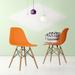 Flash Furniture Rifton Chair w/ Wooden Legs Plastic/Acrylic in Orange | 31.5 H x 18.25 W x 22.5 D in | Wayfair AE6508-Orange / Wood Legs