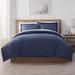 Serta Supersoft Cooling Bed Set, Reversible Duvet Set Microfiber in Blue/Navy | King | Wayfair 13413000073