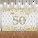 Toile de fond pour 50e anniversaire toile de fond blanche pour femmes banderole décorative pour