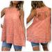 Free People Tops | Free People Peach Crochet Babydoll Top/Tun | Color: Orange/Pink | Size: Xs