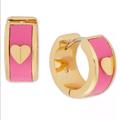 Kate Spade Jewelry | Nwt Kate Spade Heart Huggie Hoop Earrings | Color: Pink | Size: Os