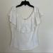 Free People Tops | Free People Off The Shoulder Ruffle Top L | Color: White | Size: L