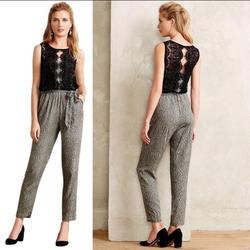 Anthropologie Pants & Jumpsuits | Anthropologie Elevenses Lace Medley Jumper | Color: Gray/Orange | Size: 2