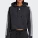 Adidas Tops | Adidas Cropped Hooded Sweatshirt | Color: Black/White | Size: M