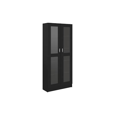 vidaXL Vitrinenschrank Schwarz 82,5x30,5x185,5 cm Holzwerkstoff Image