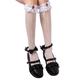 FENICAL Lace Calf Socks Lolita Bows Strawberry Knee High Sock Thigh High Loose Stocking for Student Girl Lady (White)