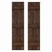 Dogberry Collections Traditional Board & Batten Exterior Shutters Wood in Brown | 1.63 D in | Wayfair w-trad-1466-coff-doub