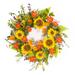 "Sunflower Wreath 22""D Polyester/Plastic - Melrose International 70116DS"