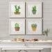 Dakota Fields Boho Cacti I - 4 Piece Picture Frame Print Set on Canvas in Black/Blue/Green | 34.5 H x 34.5 W in | Wayfair