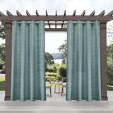 Breakwater Bay Exclusive Home Miami Semi-Sheer Textured Indoor/Outdoor Grommet Top Curtain Panel Pair in Green/Blue/Brown | 84 H in | Wayfair