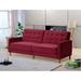 Corrigan Studio® Stetson 80" Velvet Square Arm Sofa Bed Velvet in Red/Brown | 24 H x 80 W x 44.5 D in | Wayfair 9F37DCCB205C426EA6E330F9D541BF06