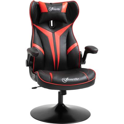 Vinsetto - Gaming Stuhl mit Rallystreifen 67 cm x 75 cm x 112 cm - Rot+Schwarz
