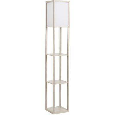 Stehleuchte mit Regalen Innenbeleuchtung Stehlampe E27 bis 40W für Wohn-/Schlafzimmer Holz Eiche 26