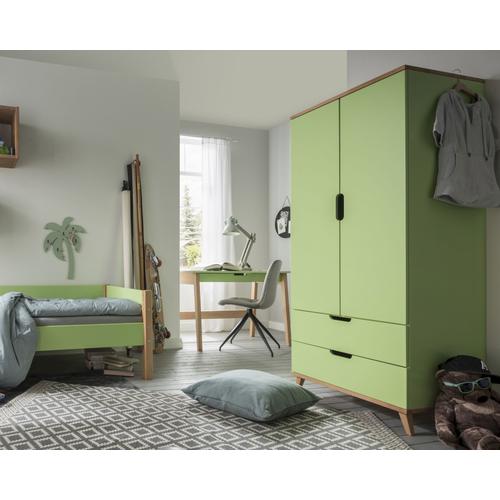 INFANSKIDS »Infanscolor« Kinderzimmer Kleiderschrank grün grün-Buche / 2-Türig