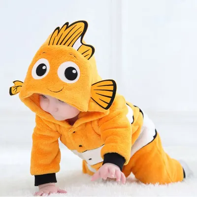Pyjama à capuche pour bébé Nemo barboteuse pour nouveau-né Costume Animal mignon combinaison