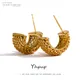 Yhpup – boucles d'oreilles en acier inoxydable pour femmes bijoux fantaisie métal doré