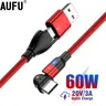Afu – câble USB type-c PD 60W quick Charge 3.0 quick Charge quick Charge 180 ° cordon de chargeur