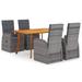 vidaXL 5 Piece Patio Dining Set Gray