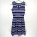 Madewell Dresses | Madewell Sleeveless Gallerist Ponte Striped V-Neck Ribbed Dress Pockets Navy Xs | Color: Black/Blue | Size: Xs