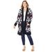 Plus Size Women's Classic Fair Isle Coatigan by Catherines in Black Fair Isle (Size 3X)