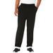 Men's Big & Tall Sherpa Lined Full Elastic Sweatpants by KingSize in Black (Size 5XL)