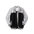 Men's Big & Tall Coaches Collection Baseball-Inspired Jacket by KingSize in Black (Size 5XL)