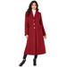 Plus Size Women's Long Wool-Blend Coat by Roaman's in Deep Crimson (Size 26 W) Winter Classic