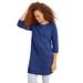 Plus Size Women's French Terry Zip Pocket Tunic by ellos in Royal Cobalt (Size 6X)