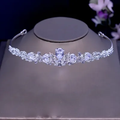 Superbe Art déco cristaux en alliage Zircon cubique diadème de mariage reine de la mariée