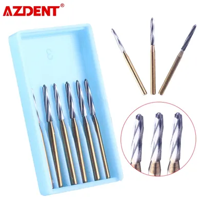 AZDENT – forets de polissage dentaire endodontique en carbure de tungstène FG 25mm 6 pièces/boîte
