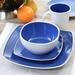 Gibson Elite Soho Lounge 16 Piece Stoneware Dinnerware Set In Red Ceramic/Earthenware/Stoneware in Blue | Wayfair 950116940M