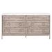 Orient Express Furniture 6 Drawer 71" W Solid Wood Double Dresser Wood in Gray | 37 H x 71 W x 19 D in | Wayfair 6155.DGR-BGLD/WHT