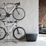 Delta Design Four Bike Free-Standing Rack w/ Basket Steel in Gray | 86 H x 24 W x 24 D in | Wayfair HDRS6801