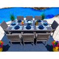 Wade Logan® Aleyza Rectangular 8 - Person 81.5" Long Outdoor Dining Set w/ Cushions Plastic/Wicker/Rattan in Gray | Wayfair