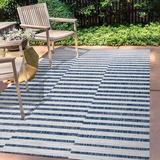 Gray 37 x 0.19 in Area Rug - Latitude Run® Sukie Modern Offset Stripe Indoor/Outdoor Area Rug Polypropylene | 37 W x 0.19 D in | Wayfair