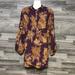 Free People Dresses | Free People Purple Long Sleeve Floral Print Dress | Color: Brown/Purple | Size: S