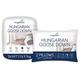 Snuggledown Hungarian Goose Down Super King Duvet - 13.5 Tog Warm Winter Premium Quilt Ideal for Cold & Chilly Nights, 2 Soft Pillows - Jacquard Cotton Cover, Machine Washable, Size (260cm x 220cm)