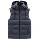 DongBao Mens Hooded Gilet Lightweight Quilted Body Warmer Outdoor Sleeveless Coat with Pocket Grey