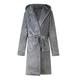 Dressing Gown Mens Fluffy - Super Soft Mens Dressing Gown with Hood Black Or Grey Fleece Lounge Wear