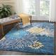 NOURISON Passion Floral Floral Blue Teppich, 152 x 201 cm, 1,52 x 200 cm