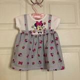 Disney Dresses | Disney Minney Mouse With Bow Accents Dress | Color: Gray | Size: 12-18mb