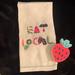 Anthropologie Kitchen | Eat Local Dishtowel & Strawberry Sponge. Anthro | Color: Tan | Size: Os