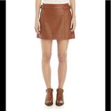 Free People Skirts | Free People Size 2 Faux Leather Mini Skirt | Color: Tan | Size: 2