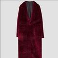 Zara Jackets & Coats | Iso Zara Burgundy Quilted Velvet Coat | Color: Black | Size: L