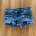 American Eagle Outfitters Shorts | Ae 360 Super Stretch Shortie Distressed Shorts | Color: Blue | Size: 0
